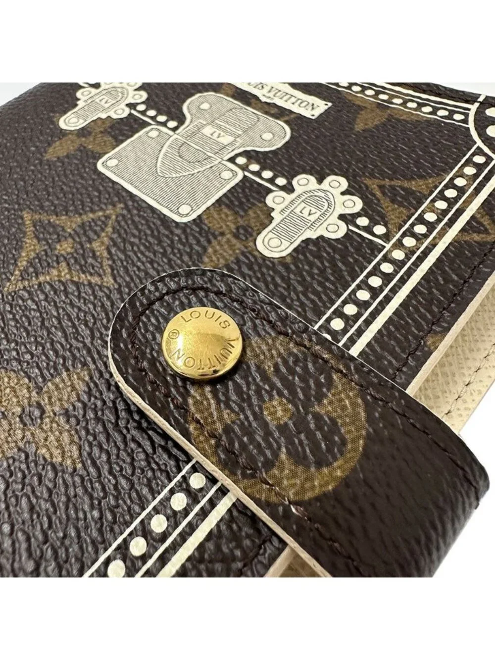Louis Vuitton Notebook Cover Monogram Canvas Agenda PM Brown 6 Hole Ruler